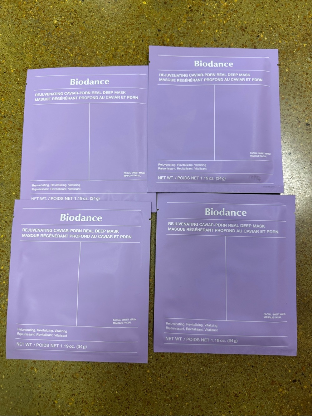 Four Biodance Rejuvenating Caviar-PDRN Real Deep Masks